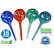 16pc Large Aqua Plant Glass Watering Globes - Watering Ball Bulbs   